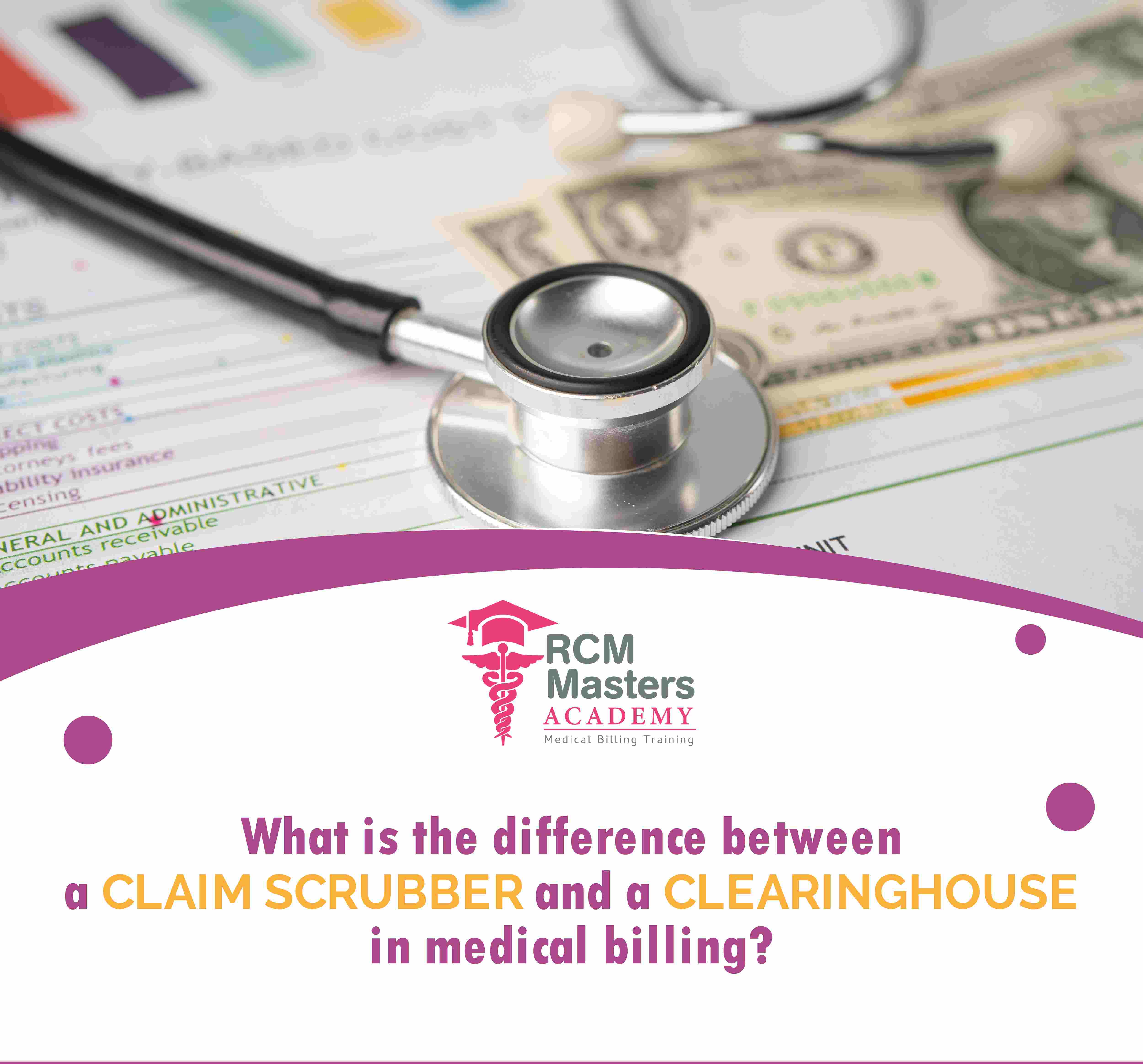 What is the difference between a claim scrubber and a clearinghouse in medical billing?